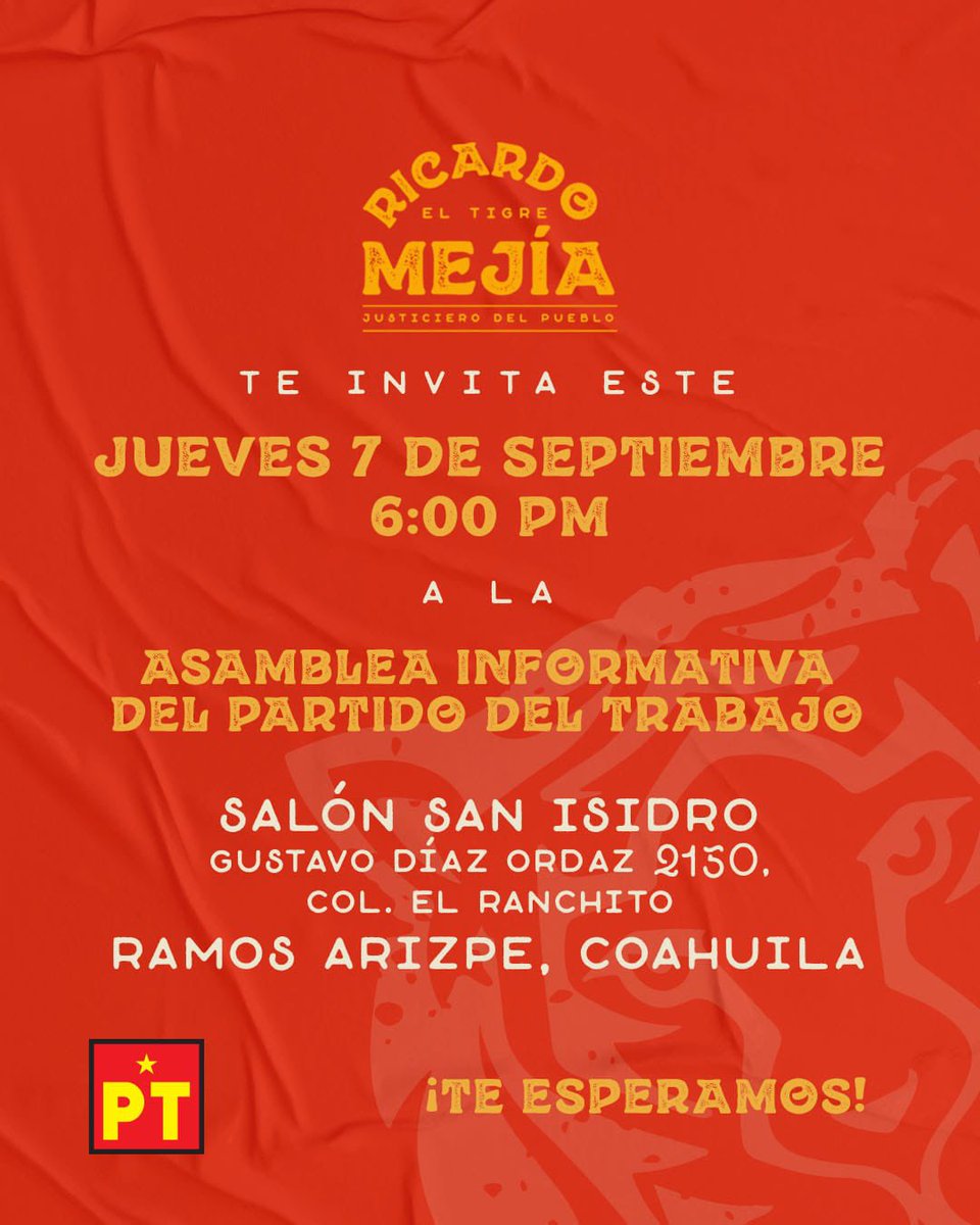 RicardoMeb's tweet photo. Mañana en #RamosArizpe #LaLuchaSigue https://t.co/fbJeVmZLkI