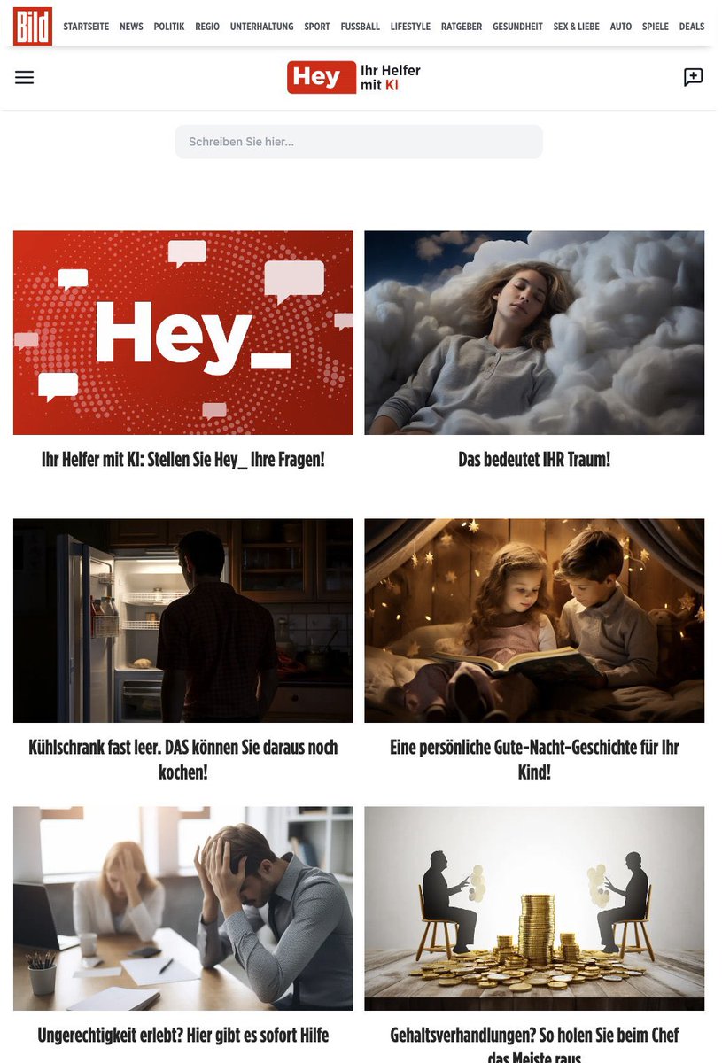 Hey_! ChatGPT ist ein wertvolles Hilfsmittel für viele Anwendungszwecke. Bei BILD können unsere Leser ab heute das bequeme "Hey_" nutzen, um Antworten auf viele Fragen ihres Alltags zu erhalten. #KI  ➡️ Ausprobieren: hey.bild.de