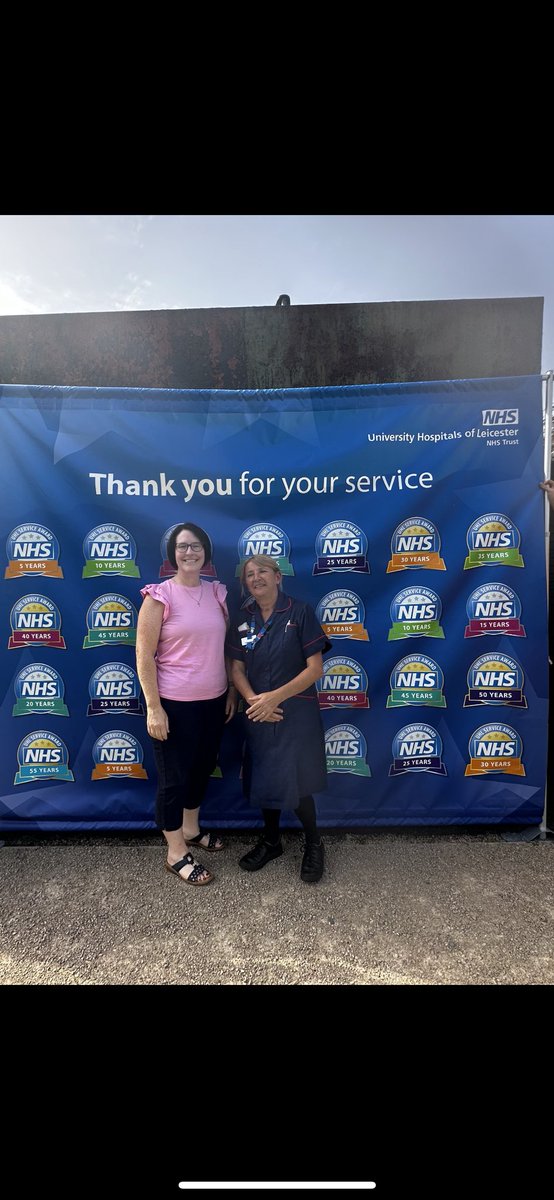 KProsho's tweet photo. Lovely afternoon spent with @JayneSwindells1  celebrating our Long Serve to the NHS. 59yrs between us 😱 (shan’t tell u how that’s split 😂) @Leic_hospital https://t.co/ZRkQBSqvtL