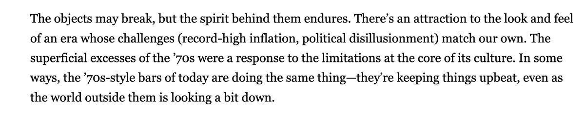 Wrote about 1970s-inspired bars (and discos) for <a href="/punch_drink/">Punch</a>. Come for the decor, stay for the surprisingly bleak kicker! punchdrink.com/articles/1970s…