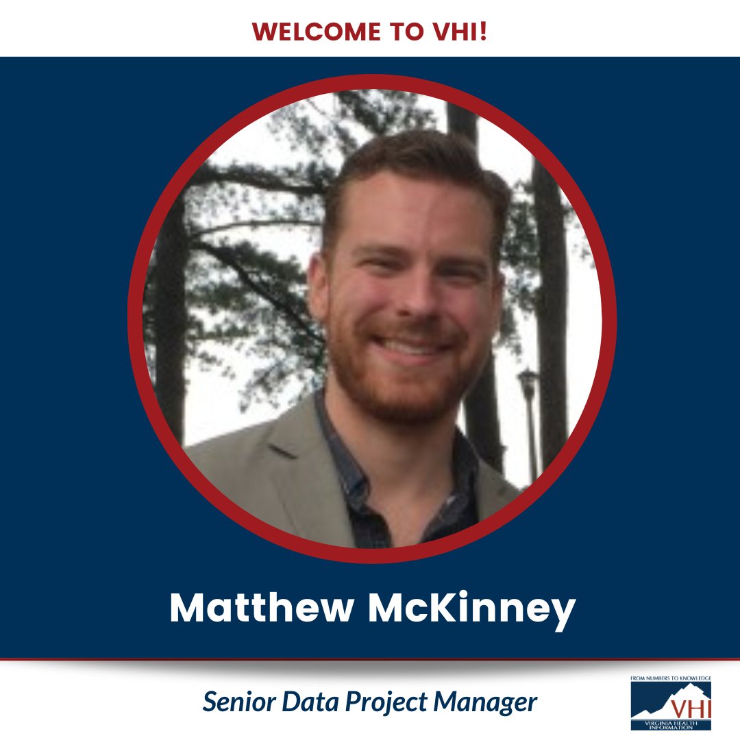 VHI is welcoming another team member to the group! We're excited to bring Matthew McKinney onboard as our new Senior Data Project Manager.