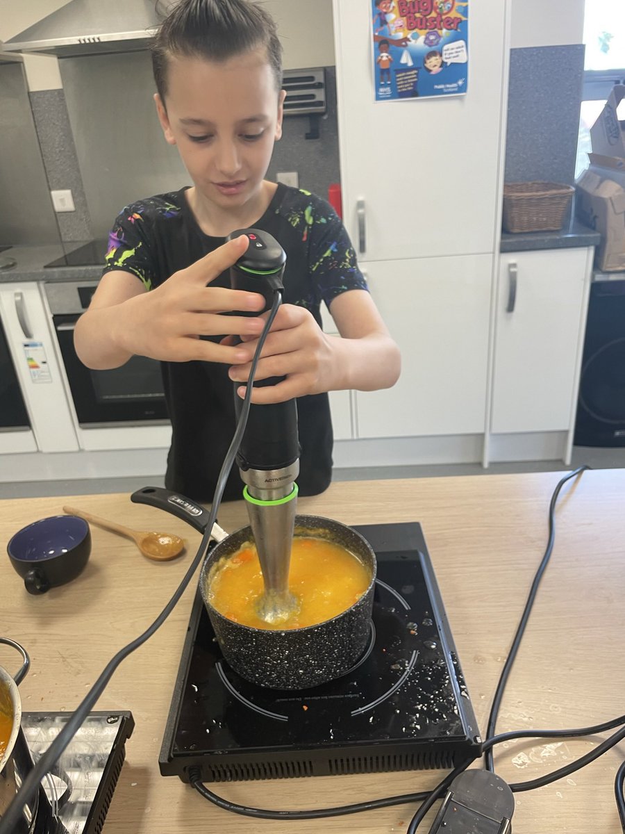 I loved making soup with some of our P7s today! 🥕