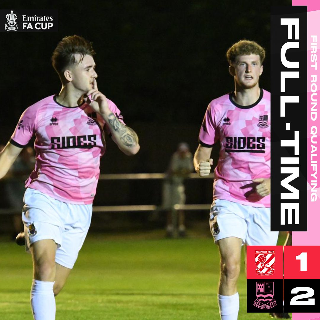 ⏱️ FT | <a href="/FHFC1907/">Flackwell Heath FC</a> 1-2 @farnhamtownfc

It took playing the game all over again, but The Town march on in @emiratesfacup after seeing off an impressive Flackwell Heath side.

For the first time this season, Farnham Town went a goal down but rallied well, with <a href="/_OwenDean7/">OwenDean</a> equalising