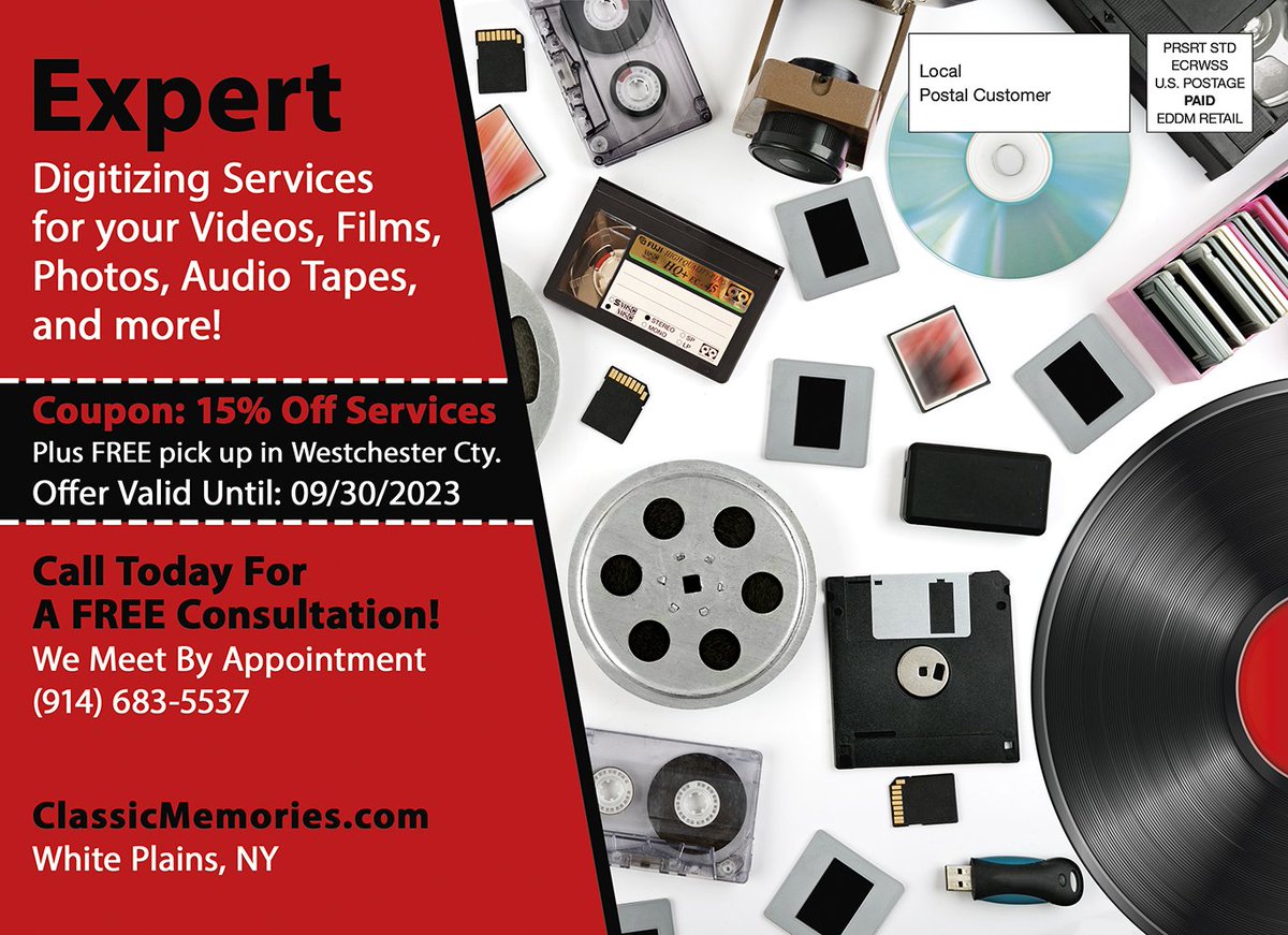classic_mem's tweet photo. Get 15% off your order for digitizing your Photos, Videos, and Audios. Offer ends on 09/30/23. Call 914-683-5537 for details. https://t.co/7MEaLqZxIE