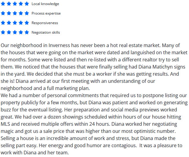 DianaMatichyn's tweet photo. I'm your go-to #realtor for making marketing magic a reality! With my  dynamic marketing strategies, I'll grab the attention of potential buyers instantly. 
But don't just  take my word for it – here's one of my satisfied clients' experience:
#DianaMatichyn #ChicagoRealtor https://t.co/jM4euZGr2R