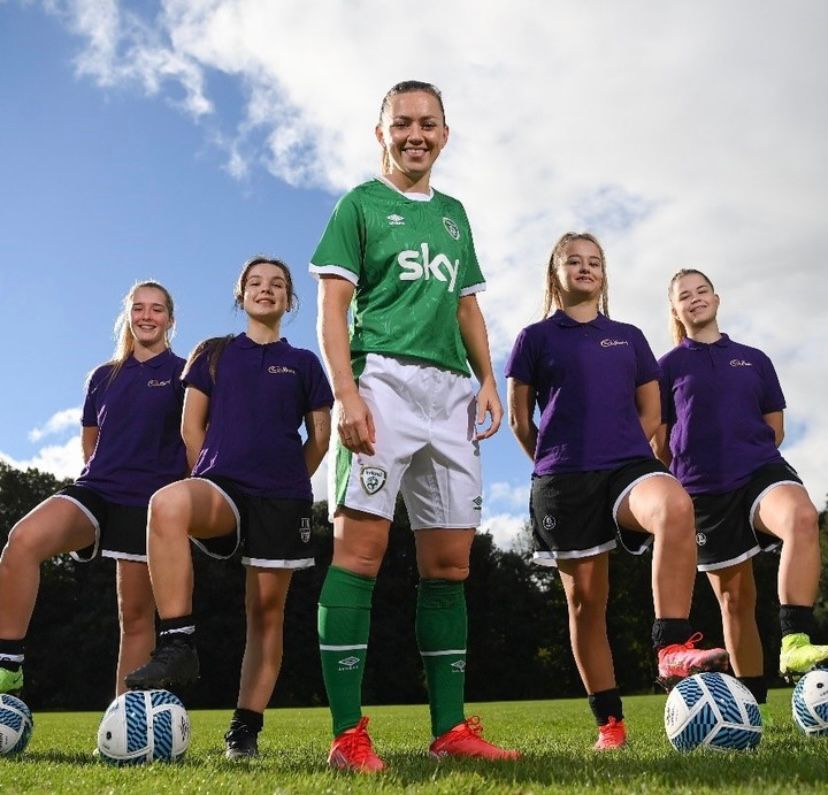 CadburyIreland's tweet photo. A massive congrats to our Cadbury brand ambassador and Ireland captain @Katie_McCabe11  on her Ballon d'Or nomination. 

We couldn’t be prouder of Katie and can’t wait to continue our work with her to support women’s football from grassroots to pro level ⚽️
@IrelandFootball https://t.co/8dKid7DjUz