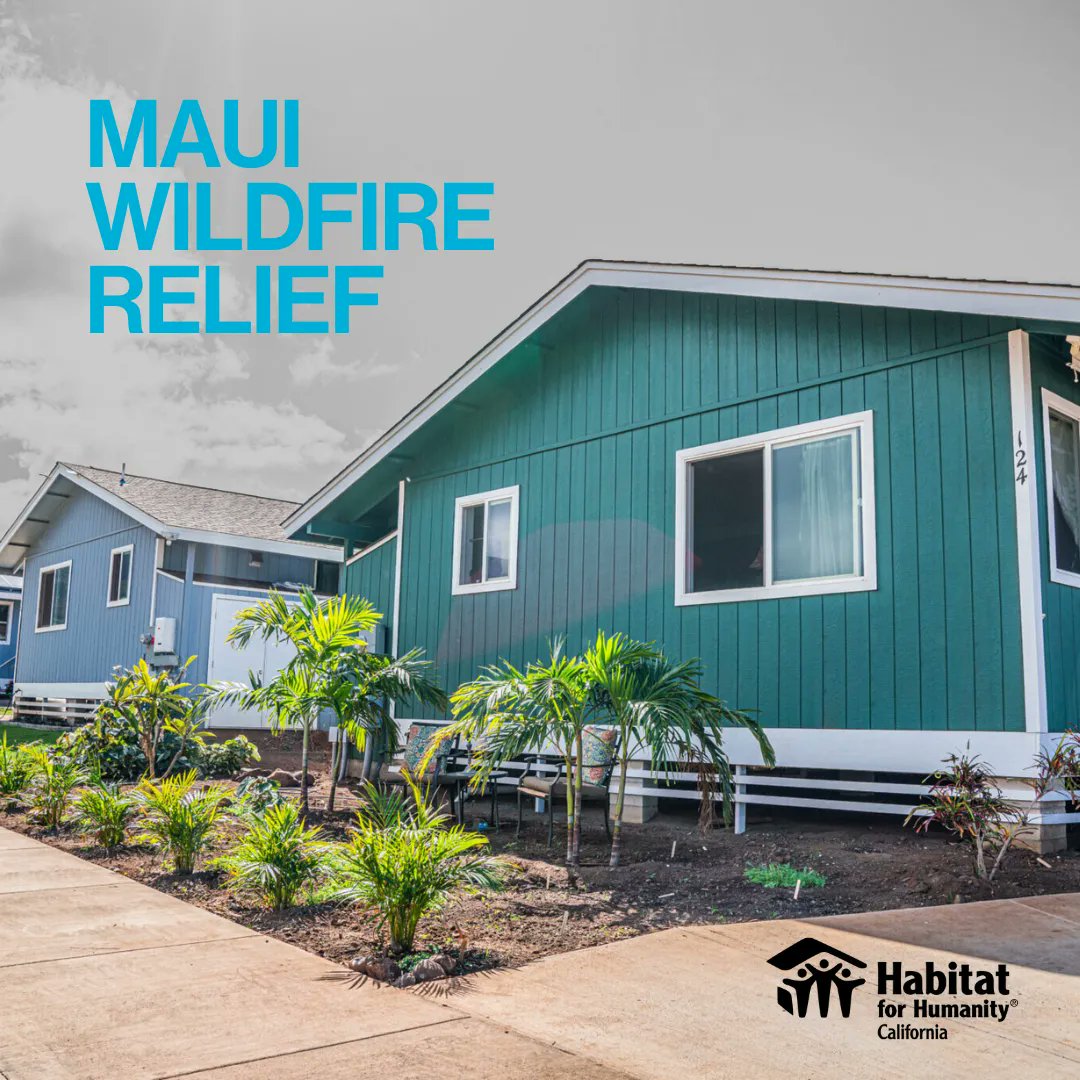 Habitat_CA's tweet photo. Wildfires on Maui left thousands of residents displaced, including 10 Habitat Homeowners  in the Kahoma Residential Subdivision built by @HabitatMaui, when their homes were destroyed. Please help our friends rebuild. https://t.co/vj2gMAHMAx   #mauifires #givealoha #hawaiihabitat https://t.co/JqyCgsE1wj