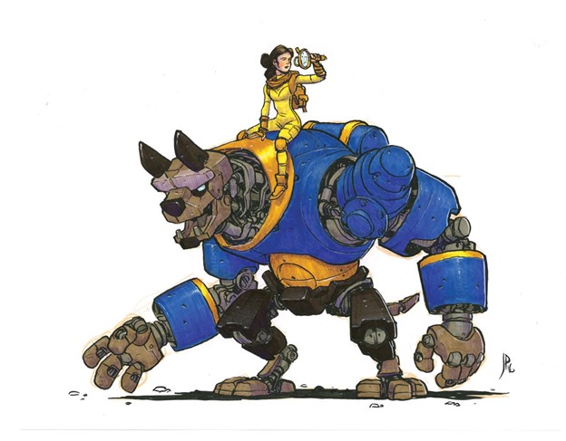 Disney Lorcana (@disneylorcana) on Twitter photo <a href="/mrjakeparker/">Jake Parker</a> Q: Describe a Dreamborn character glimmer you would want to design.
A: Okay! I think a steampunk Beast robot would be amazing paired with Belle in an adventure jumpsuit. She'd ride on Beast's back as they search the wilds for magic artifacts. I actually drew up a design for fun. <a href="/mrjakeparker/">Jake Parker</a> Q: Describe a Dreamborn character glimmer you would want to design.
A: Okay! I think a steampunk Beast robot would be amazing paired with Belle in an adventure jumpsuit. She'd ride on Beast's back as they search the wilds for magic artifacts. I actually drew up a design for fun.