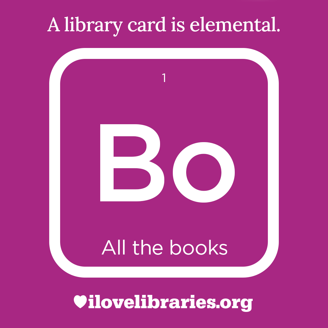 ALALibrary's tweet photo. Every day is #ReadABookDay at #libraries.
If you're a reader, a library card is elemental. Sign up for yours today!
September is #LibraryCardSignUpMonth. https://t.co/ndmQBifKt5