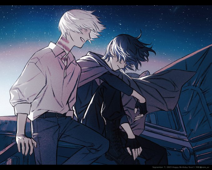 「night sky white hair」 illustration images(Latest)｜5pages