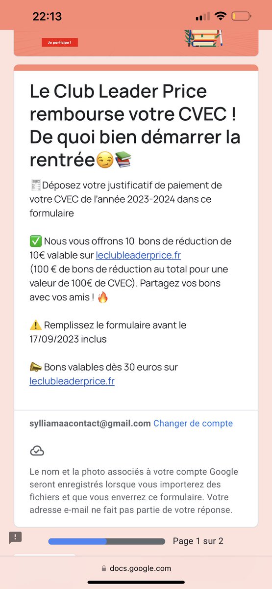 sylcine_'s tweet image. En gros vous pouvez déposer votre CVEC ici et récupérer vos 100e de bons pour faire vos courses ! 

leclubleaderprice.fr/pages/operatio… 

( partagez le lien ça peut tjr aider)
