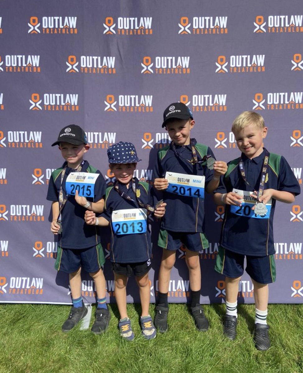 Congratulations to Eddie, Billy, Hartley and Ted who did an Outlaw minis race during the summer break! 

They all loved it and did amazingly! They wanted to do it in their new Wellow PE tops so they could show them off 😎 

<a href="/OutlawTriathlon/">Outlaw Triathlon</a>