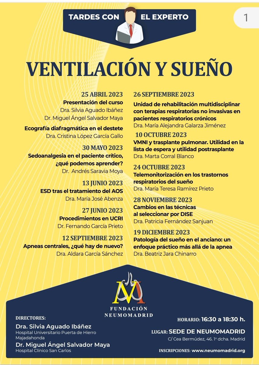 ¿Te agobia la vuelta a la rutina? Coge fuerzas para iniciar septiembre aprendiendo con nuestra compañera <a href="/AldaraGarciaNM/">Aldara García-Sánchez</a>. Te esperamos el día 12 de septiembre en las tardes con el experto de <a href="/NeumoMadrid/">Neumomadrid</a> donde hablaremos sobre #apneacentral ¡¡¡Apúntate en la web!!!