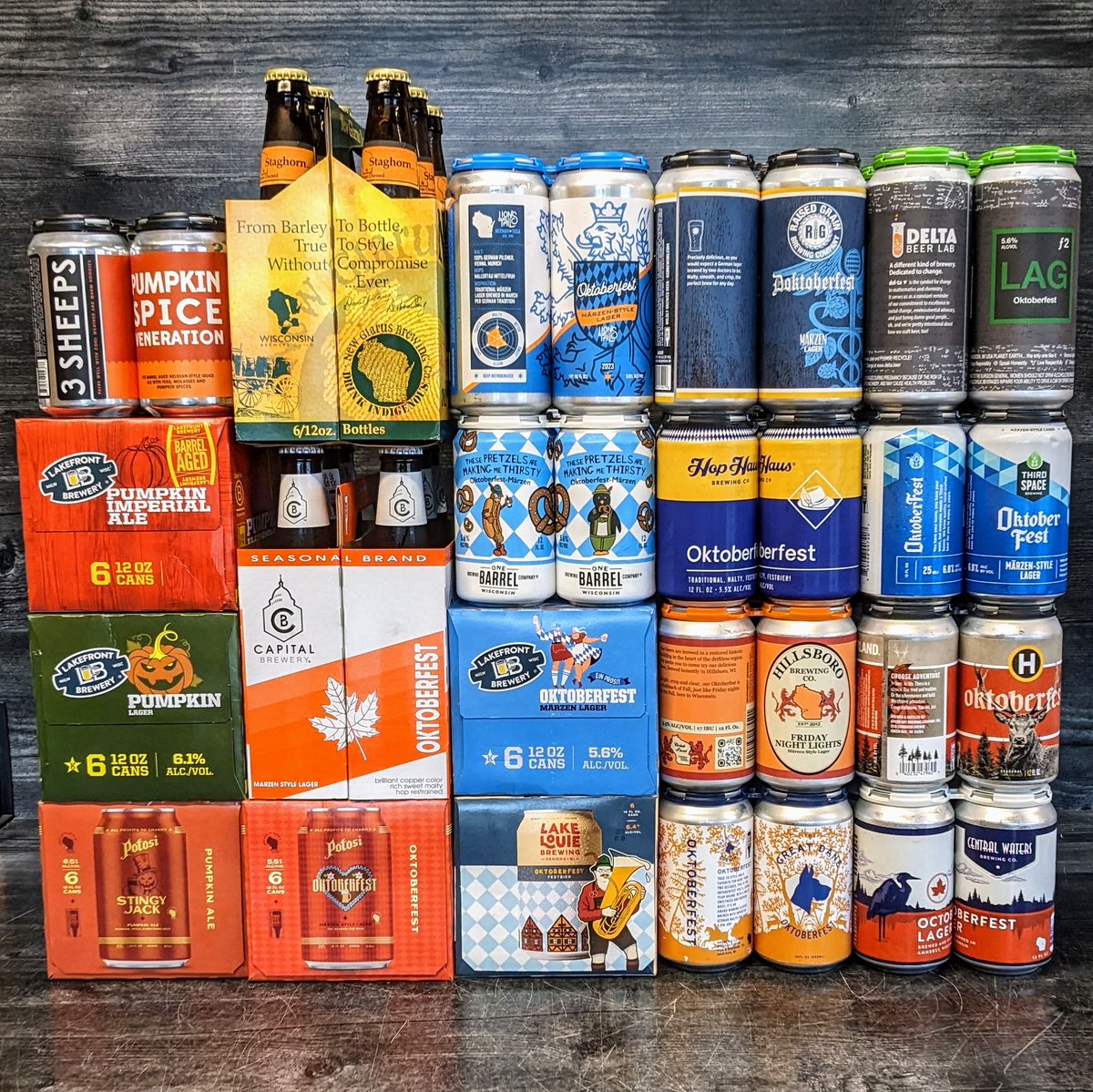 Lets celebrate #WiBeerWednesday with some #WiscToberfest beers from a whole bunch of #Wisconsin brewers (some pumpkin beer too!)

 #Marzen #Festbier #Pumpkin #PumpkinSpice #Octoberfest #Oktoberfest #Local

<a href="/raisedgrain/">Raised Grain Brewing</a> <a href="/deltabeerlab/">Delta Beer Lab</a> <a href="/thirdspacebrews/">Third Space Brewing</a> <a href="/hinterlandbeer/">Hinterland Brewery</a> <a href="/LionsTailBrew/">LionsTailBrew</a>