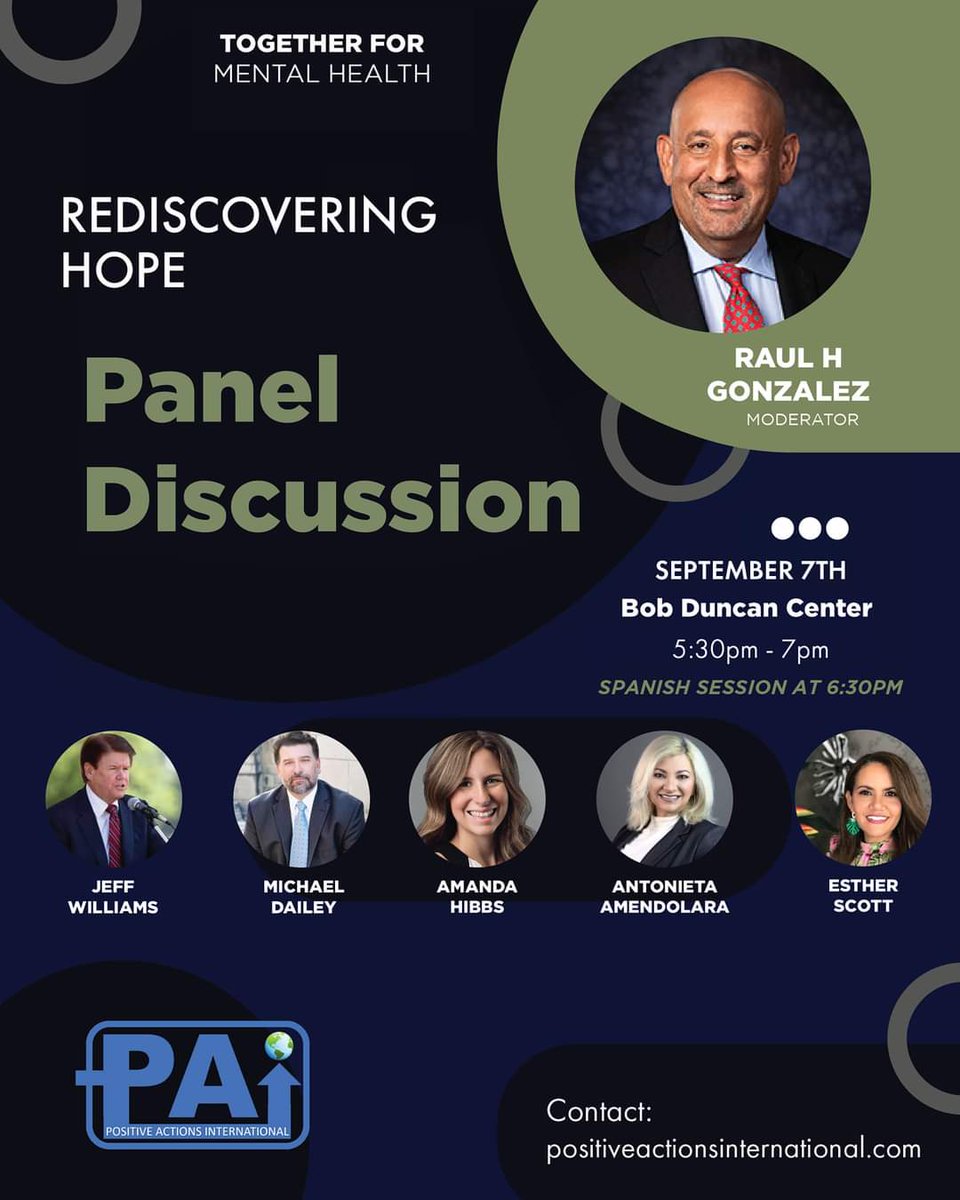 rhgonzalez's tweet photo. Mental Health Panel on Suicide Prevention.  I hope you can join us tomorrow at the Bob Duncan Center beginning at 5:30 pm, as we take on this difficult topic. https://t.co/9cPIC0Qu4n