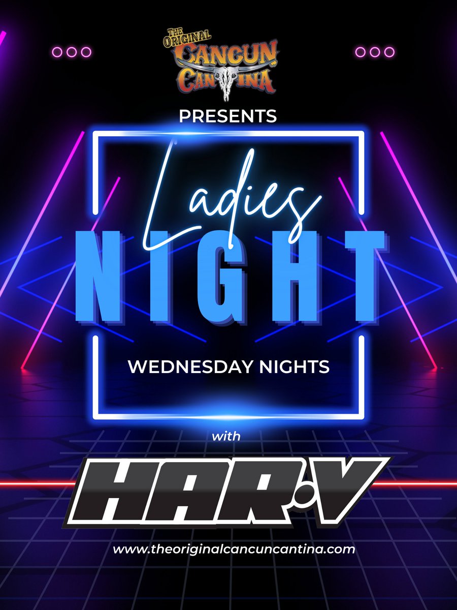 DJ_HAR_V's tweet photo. Feeling the mid-week slump? Come shake off the blues and dance your cares away at Cancun Cantina with DJ Har-V this Wednesday night for Ladies' Night! 😎🔥 

#CancunCantina #LadiesNight #HumpDay #LineDancing #VideoDJ #DJHarV https://t.co/tORptTPKNW