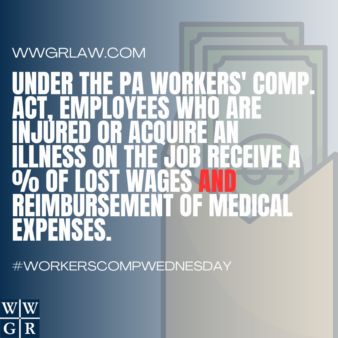 #WorkersCompWednesday: Book a free consultation to speak with one of our attorneys today: wwgrlaw.com/contact/

#injury #employmentlaw #medicalbills #njlawyer #Palawyer #benefits