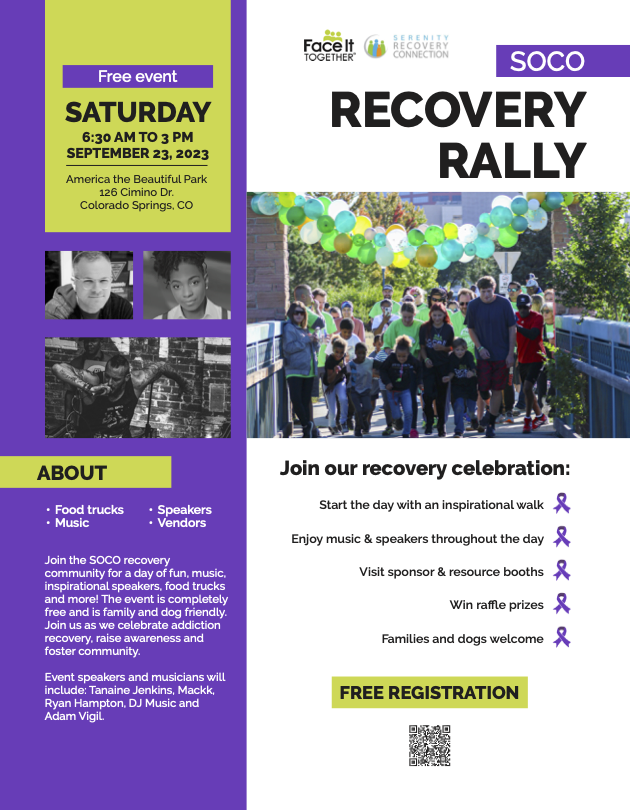 Saturday, September 23, from 6:30 a.m. to 3 p.m. Community Partners have organized a recovery celebration in Colorado Springs at America The Beautiful Park. This is a family-friendly event. All are welcome. 
#wedorecover #coloradosprings #fthestigma #recovery #recoverymonth