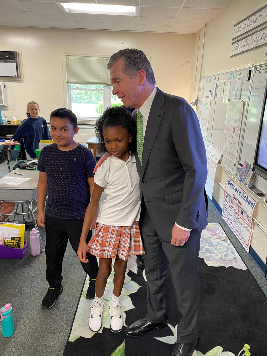 Governor Cooper stopped by Moncure School today to drop off some school supplies and visit several classrooms! We appreciate his unyielding dedication to public schools and education in general! #OneChatham