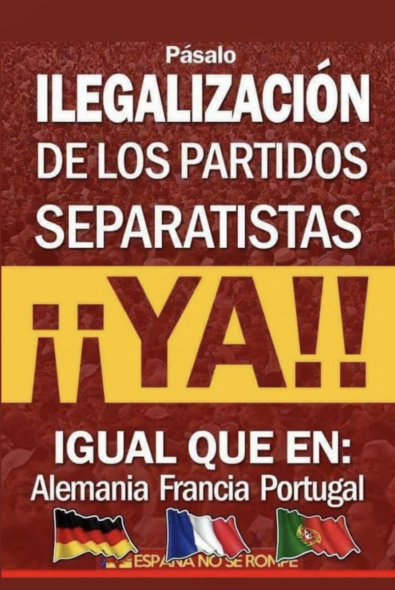 CarmenRevista's tweet photo. No digas nada, tan solo difunde Ilegalización de los partidos separatistas YA. Vamos! https://t.co/ZNeo5yE0b1