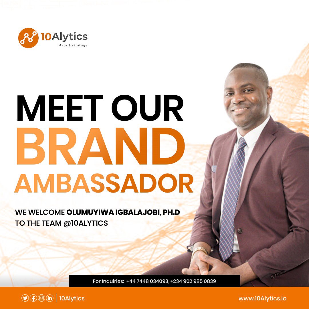 olumuyiwaayo's tweet photo. Exciting News! 

I'm delighted to share that I've officially become a part of the @10Alytics family!  10Alytics, your Go-to Career Coach that provides premium Tech Skills to Africans and People of the Black Community to land their first job in Tech with/without any computer related degree!  

🌟 Join me on this exhilarating journey of professional growth and exploration. Together, we'll unlock new horizons and opportunities!  To register for their programs, use this link: [https://t.co/XhsbSkOHpb]  

Let's embark on this transformative learning journey! 🚀 #10Alytics #TechSkills #CareerGrowth #LearningJourney