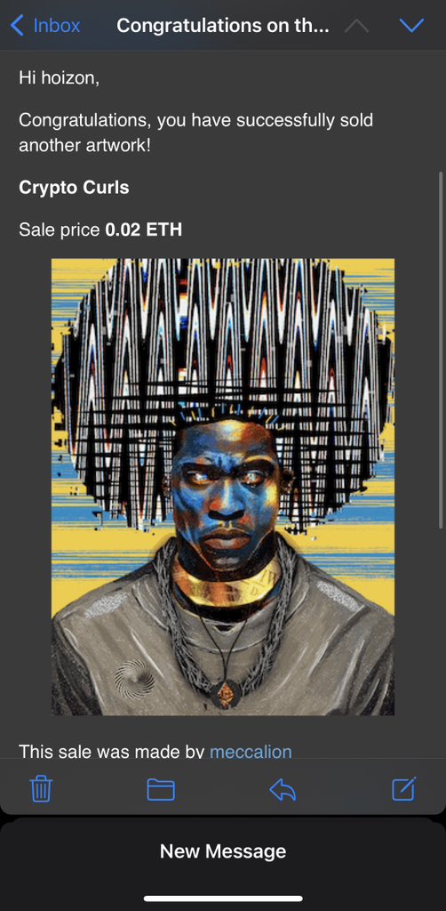 Hoizon.ᴱᵀᴴ (@hoizonart) on Twitter photo 🚨SOLD 🚨
An edition of “Crypto Curls” sold to amazing <a href="/meccalion/">M Ξ C C A L I O N</a> 💚🫡 thank youuu
10/12 on <a href="/KnownOrigin_io/">KnownOrigin.io</a> 🚨SOLD 🚨
An edition of “Crypto Curls” sold to amazing <a href="/meccalion/">M Ξ C C A L I O N</a> 💚🫡 thank youuu
10/12 on <a href="/KnownOrigin_io/">KnownOrigin.io</a>