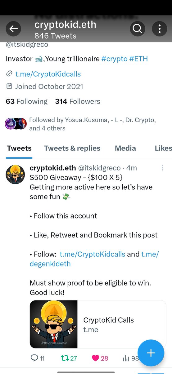 crypto_wagnor's tweet photo. @itskidgreco Done ✅ bro https://t.co/kSExTTDdzl
