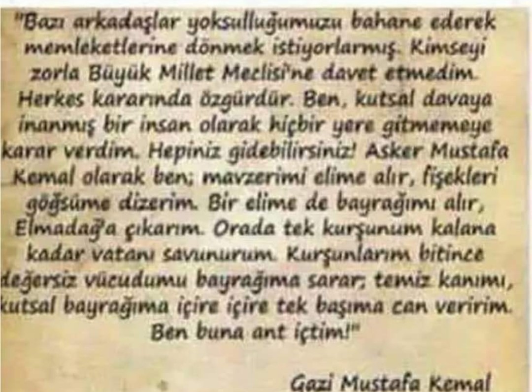 Saygı,özlem, ve minnetle....Dilerim seni utandırmayız....