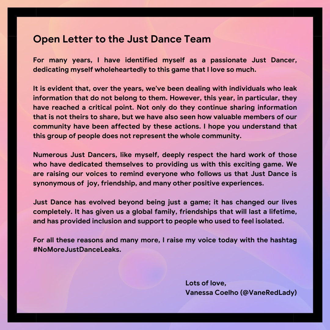 VaneRedLady's tweet photo. #NoMoreJustDanceLeaks https://t.co/UGwVxtGx0u