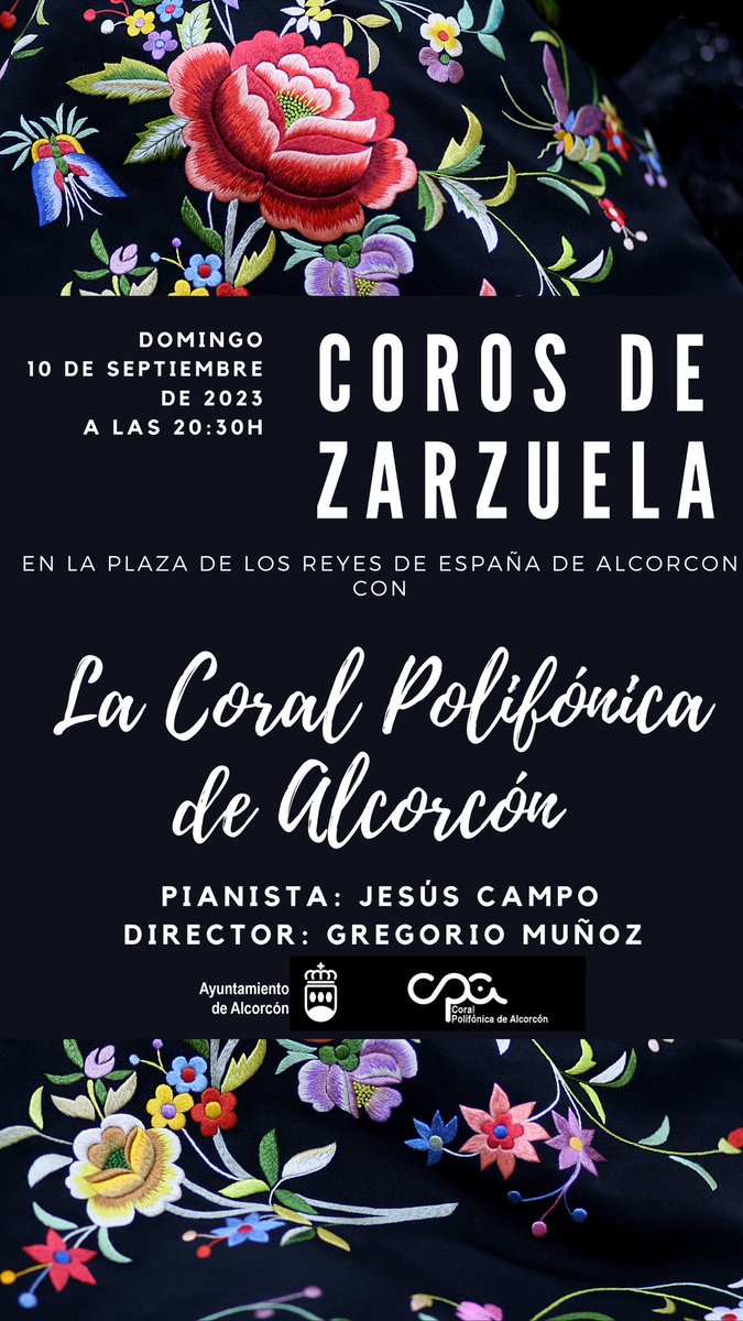 🎊Este domingo toca ZARZUELA 👇#FiestasAlcorcón2023 #cultura #zarzuela <a href="/AytoAlcorcon/">Ayuntamiento de Alcorcón</a> <a href="/alcorconcultura/">Concejalía Cultura y Festejos</a> <a href="/alcorconhoy/">alcorconhoy.com</a> <a href="/AlcorconV/">𝗔𝗟𝗖𝗢𝗥𝗖𝗢́𝗡 VECINOS</a> <a href="/VecinosAlcorcon/">Vecinos de Alcorcón</a>