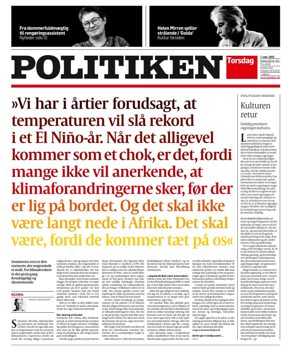 Vi giver ordet til @JeHeChr politiken.dk/del/7fVLwjABCO… #dkgreen #dkpol #rydfladenforklimaet @climateice @adrianlema0