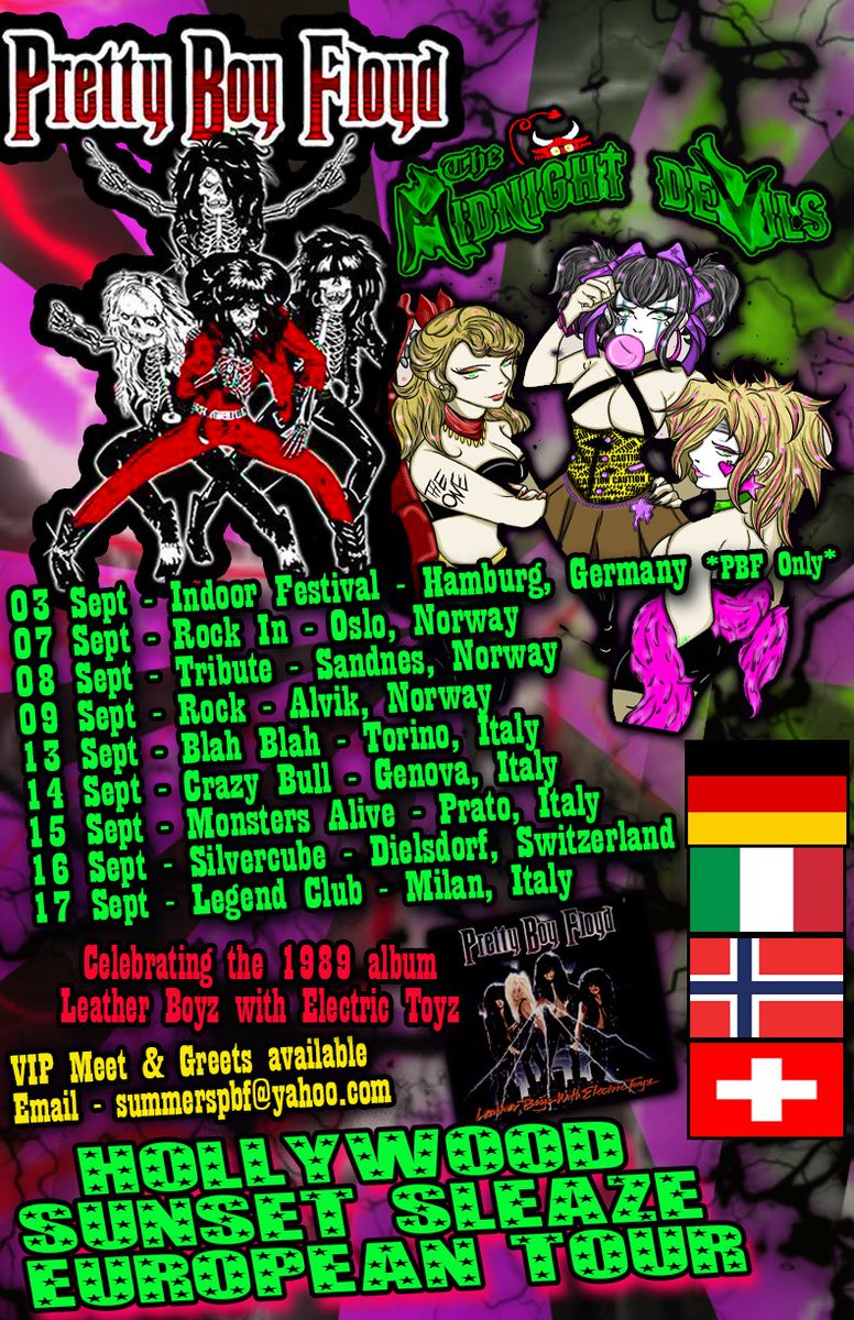 Kicking off the Hollywood Sunset Sleaze European Tour tomorrow in Oslo, Norway at Rock In with @PBF323 and @RazorbatsOslo