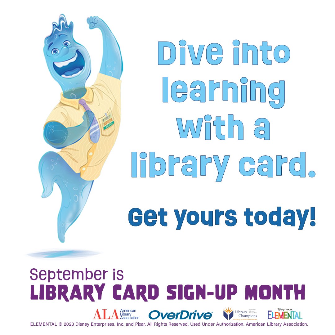 September's Library Card Sign-up month! Since 1987, this month has shown how much money can be saved and how many free student resources and services can be accessed with a simple library card. Follow <a href="/ALALibrary/">American Library Association</a> and visit ow.ly/UqsT50PIyib  to learn more and get your card.