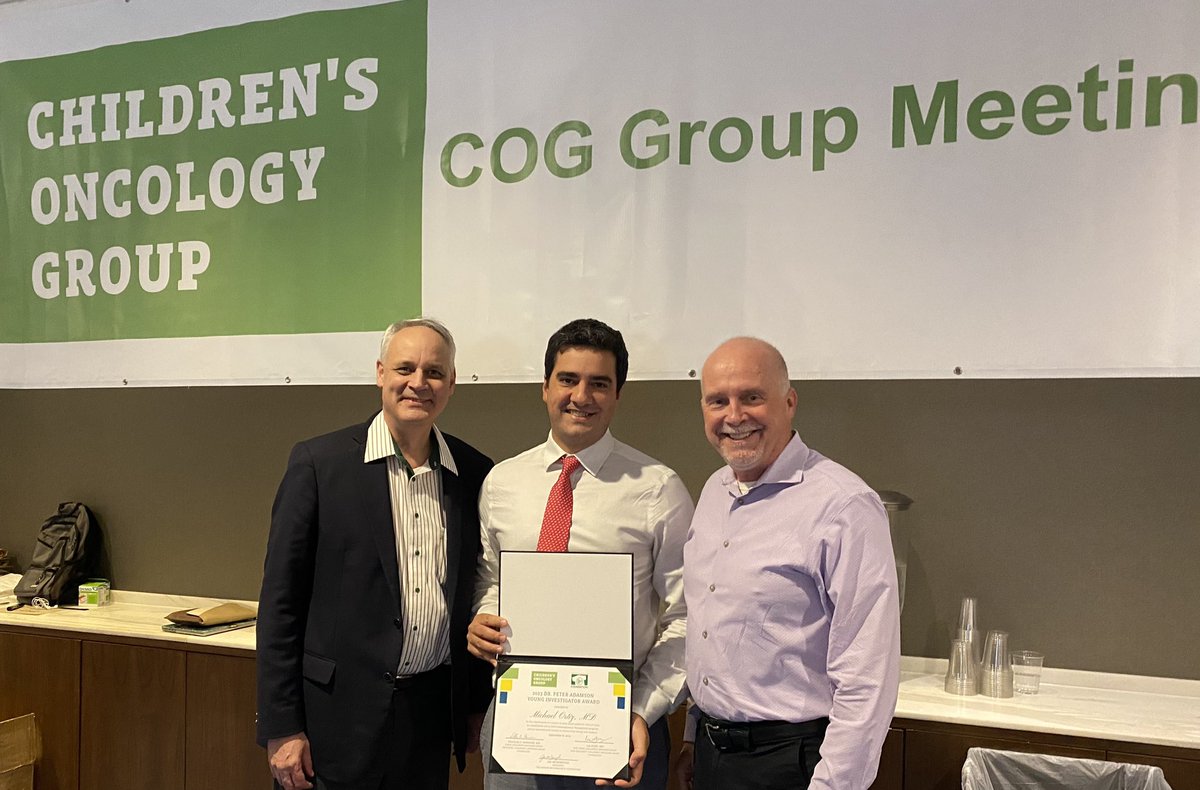 JoeBePositive's tweet image. Congratulations to Dr. Michael Ortiz from @MSKCancerCenter for receiving the @COGorg Peter Adamson Young Investigator Award presented by @BePositiveFdn