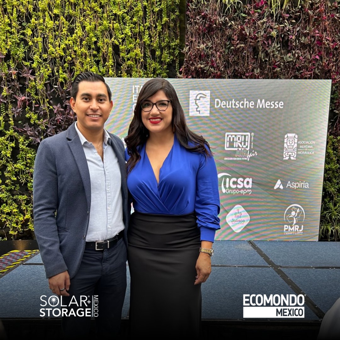 EcomondoMx's tweet photo. Hoy, en la Ciudad de México, Bernd Rohde, CEO y Miembro del Consejo Directivo de Italian German Exhibition Co. Mexico, y Sandra Elías, Directora de Ecomondo Mexico y Solar+Storage Mexico, presentaron un emocionante adelanto de lo que nos espera en 2024🔋🌎.

#Sostenibilidad https://t.co/qmd2hFRlTK