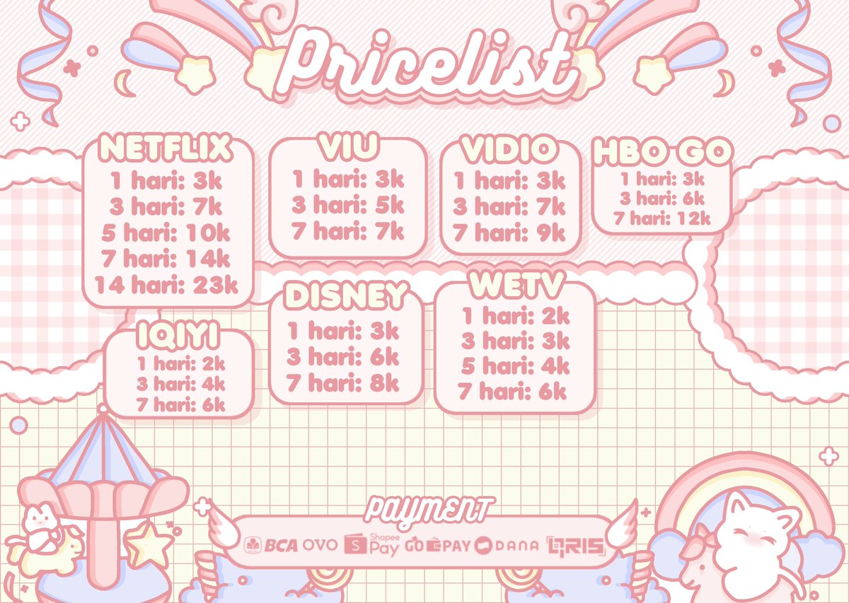 hesiitate's tweet photo. @asmalda28 Ada yuk ka Malda!

🧺 OPEN ORDER DISNEY+ HARIAN 🧺 

★ sehari : 3K
★ 3 hari : 7K
★ 7 hari : 12K

🧺) whatsapp : https://t.co/JXaFxQ9tAL
🧺) testi : https://t.co/EPwlAIB7Ja
🧺) payment : all e-wallet, bca &amp; qris https://t.co/k0MZweWZR2