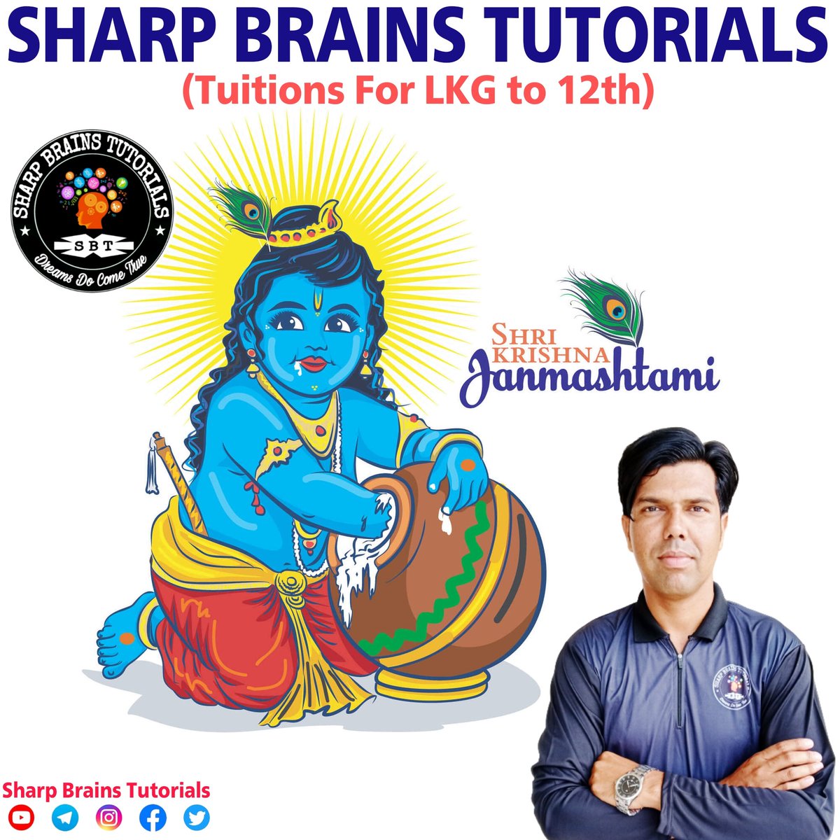 TutorialsSharp's tweet photo. सभी देशवासियों को कृष्ण जन्माष्टमी पर्व की हार्दिक शुभकामनाएं...
SHARP BRAINS TUTORIALS
   (Tuitions for LKG to 12th)
   Derwala, Jhunjhunu (Raj.)
   Contact us- 9413723997 https://t.co/pStlwZRn2I