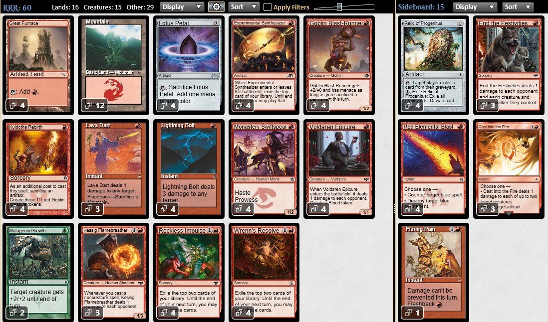 trebicky's tweet image. 5-0! Lotus petals are really cheap right now so had to have some fun with a nice smorc deck #mtgpauper