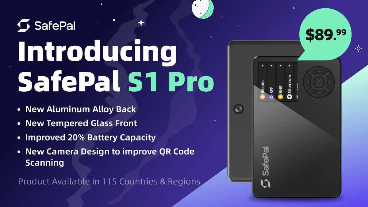 Introducing @iSafePal S1 Pro Hardware Wallet🎉 A New Addition to S1 Lineup  Trusted by Over 10 Million Users Globally 🌏🌍🌎 100+ Blockchains Supported  100+ Million Tokens & #NFT in 15 Languages 🔽Learn