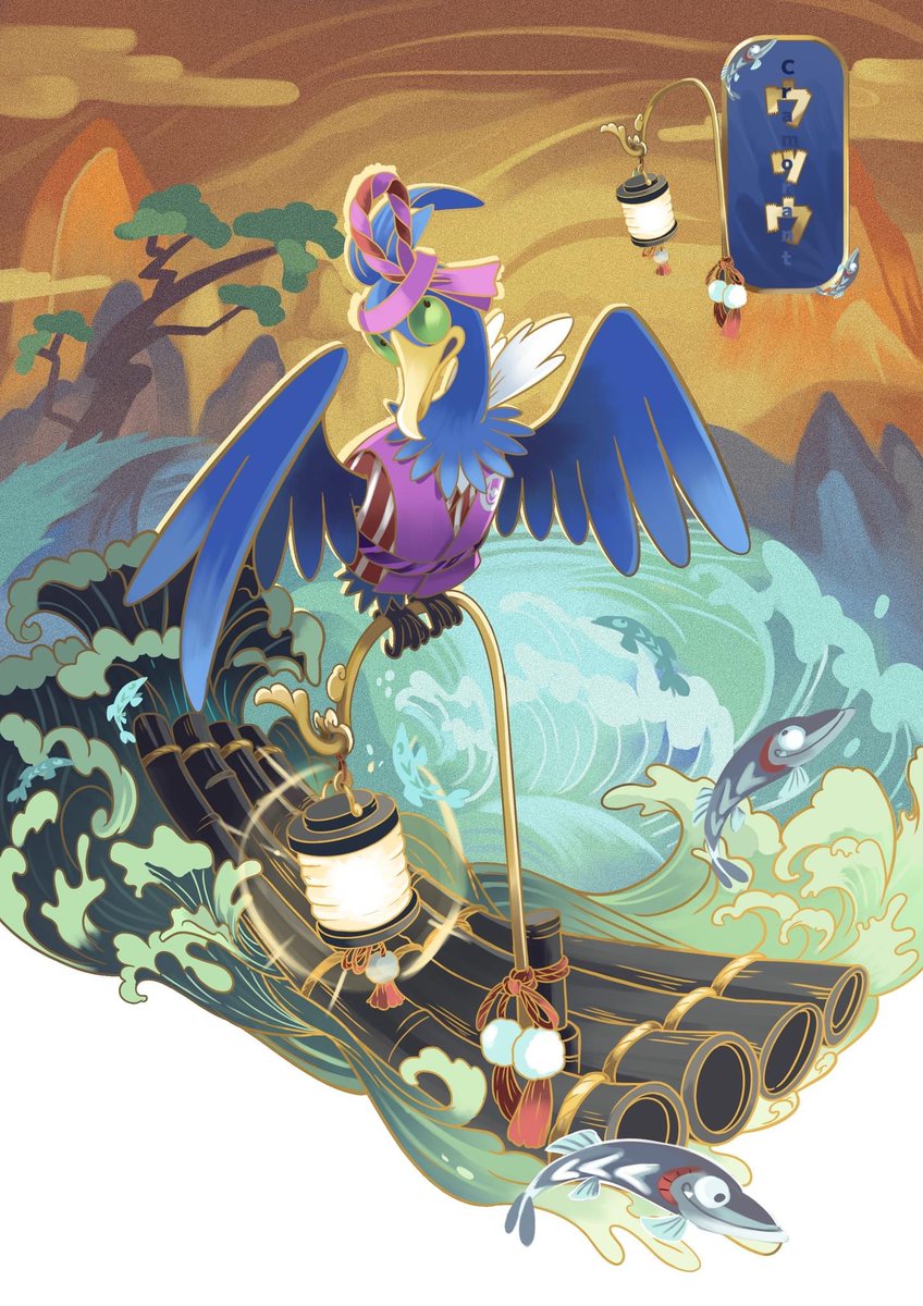 blawn_z's tweet photo. The Gulping King - Tsuri Cramorant 
I was in charge design Pokebuki #Cramorant
#PokemonUNITE #ポケモンユナイト https://t.co/znYUh9IlsR