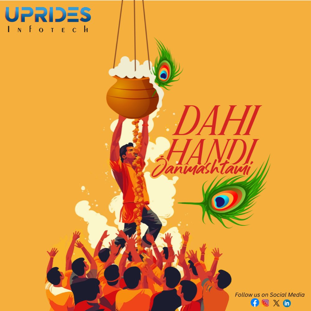 upridesinfotech's tweet photo. Happy #Dahi #Handi to you and your loved ones! #DahiHandi is not just about breaking the pot; it's about breaking #barriers and #spreading love. Have a fantastic #celebration!
#janmashtamicelebration #janmashtamispecial #janmashtami #janmashtami2023 #janmastami #UpRidesInfotech https://t.co/8t4rGK0OJe