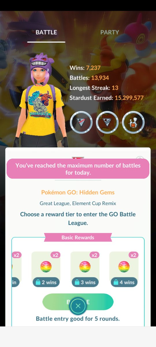 jen_deslauriers's tweet image. Not a bad day, 2-3, 4-1, then 3 3-2 sets. Hit 15, a pretty decent start for me. Have been playing in #elementcup. Last nite wasn't playing well, so i didn't do all my sets, but I've been trying to be really consistent.🥊#PokemonGO #PokemonGOfriends #getrekt #girlsthatpvp ❤️