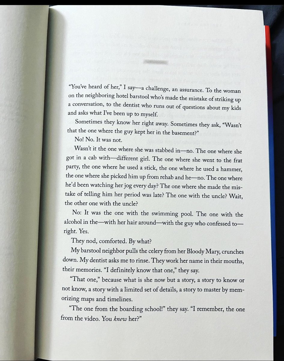 KaylaHare's tweet photo. Everyone knows first sentences are a big deal in creative writing, but I also enjoy looking at the first page of a novel as a singular unit. This is my favorite first page in a while, from Rebecca Makkai’s I Have Some Questions for You.  @rebeccamakkai https://t.co/MxsHg6Y7q9
