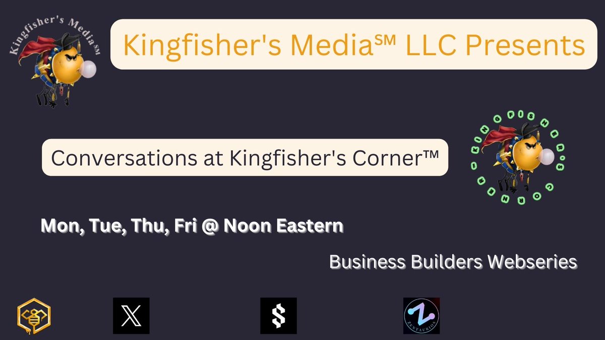 KMLLCW3's tweet photo. ✨✨✨#MediaHost Alert 🎥 🎙️ ✨✨✨
Kingfisher’s Media℠ presents conversations at Kingfisher's Corner™
Corporate Governance & Annual Fillings
Set 🫵🔔& ✔️📅then🚰🔗👇
@XSpaces https://t.co/dT8jz5RY8C
@Zentaurios https://t.co/8bTlmBLofv https://t.co/RaLh4b45Uh
