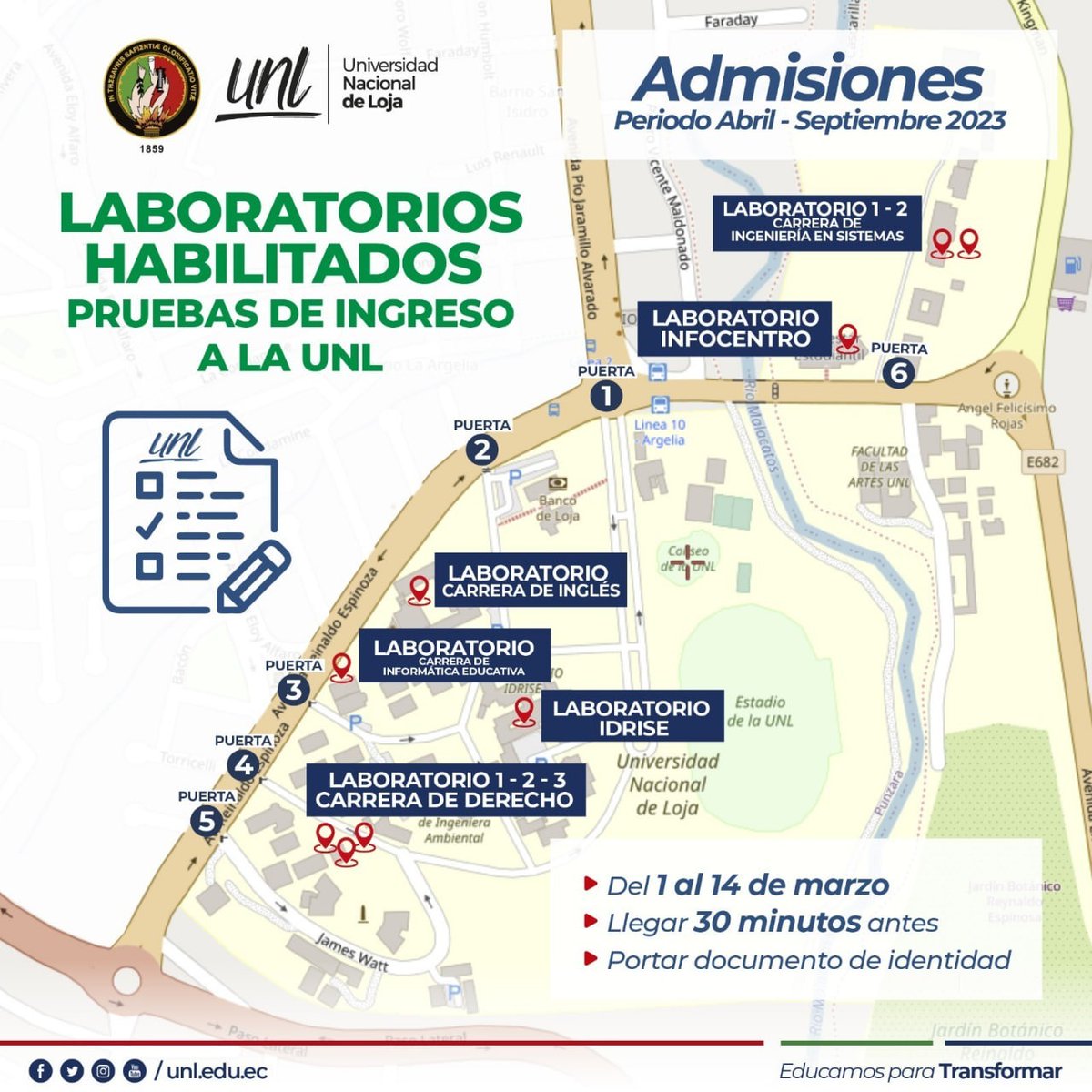 MAPIFY una aplicación Web desarrollada en @CisUnl de la <a href="/UNLoficial/">Universidad Nacional de Loja</a>,  que sirve para optimizar tu ruta dentro del campus universitario.

Ahora útil para ubicar el lugar del examen de admisión, *úsalo aquí* computacion.unl.edu.ec/pdml/rutas
