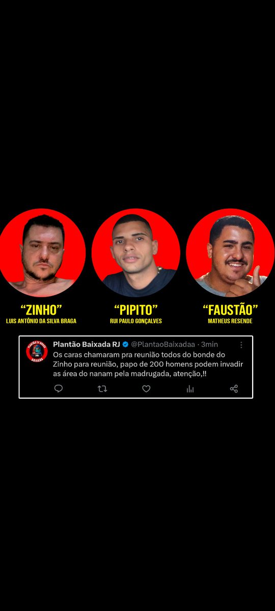 Muito cuidado nas áreas de conflitos!@AlertaRio24hrs @BaixadaPede @balancogeral @BandRio @choquei @Climadafavela11 @CNnewsinfo @ContraZinh56917 @diretodomiolo @PMERJ @PCERJ @draco_ie @DDPA_RJ @MP_RJ