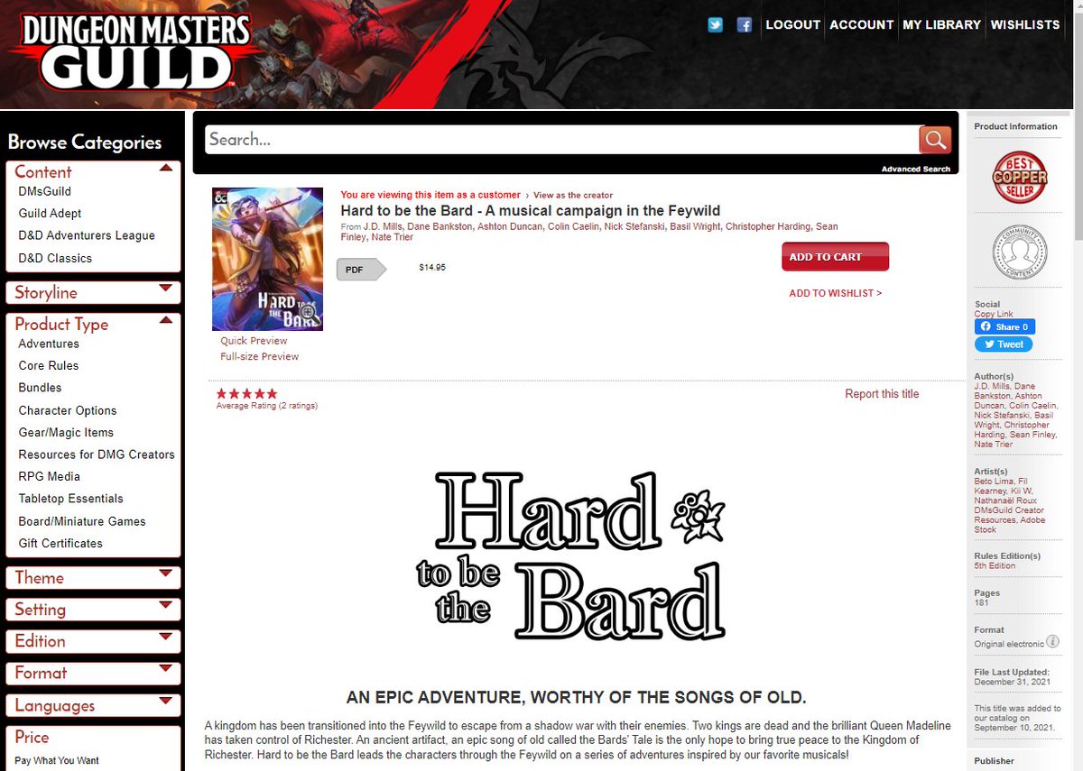 jdm_author's tweet image. Two years ago, nearly to the day, I released a massive #dnd5e campaign on #DMsGuild. This was the project that made me realize I could write, like really write. I wouldn't be a writer if it wasn't for this experience.