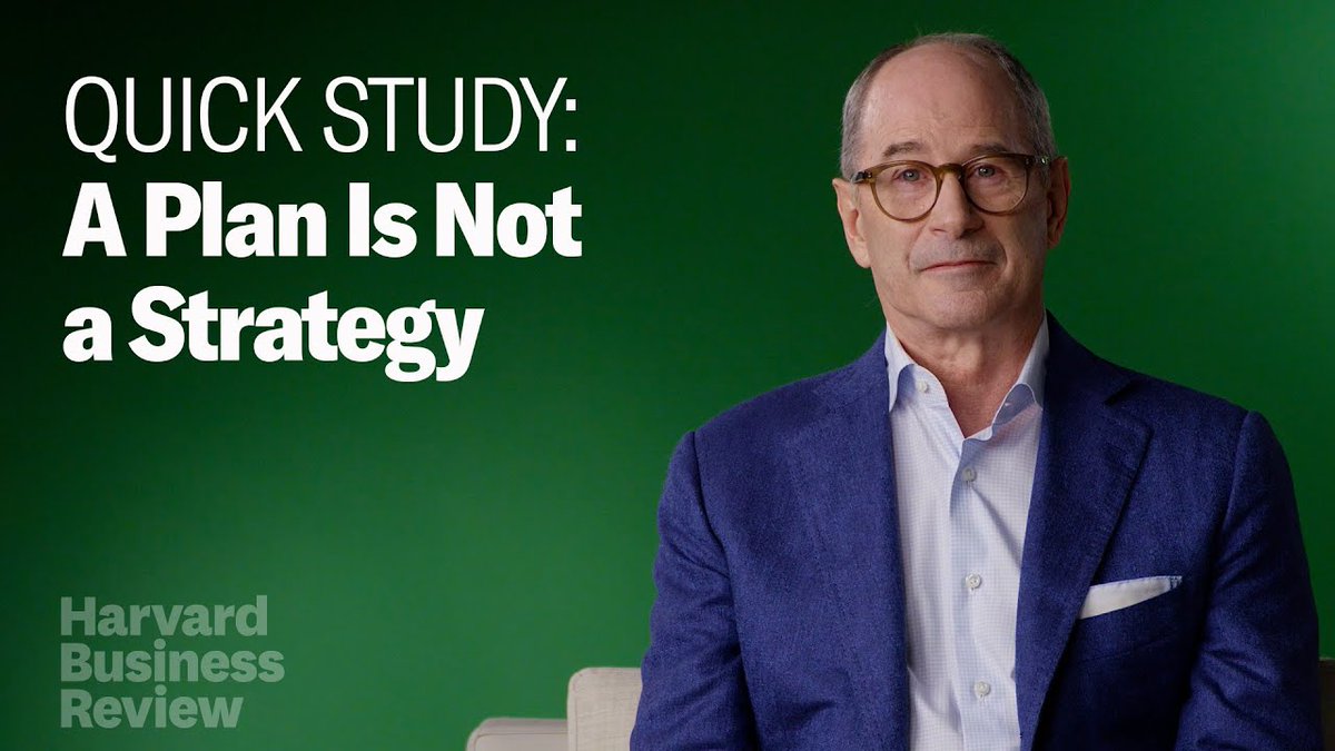 Harvard Business Review's video says that Planning and Strategy are very different, at least the way business plans are commonly conceived today. Is this a flaw in having a plan, or is business just doing it wrong? Thoughts? 

youtube.com/watch?v=iuYlGR… 
 #altuswealth #wealthhealth