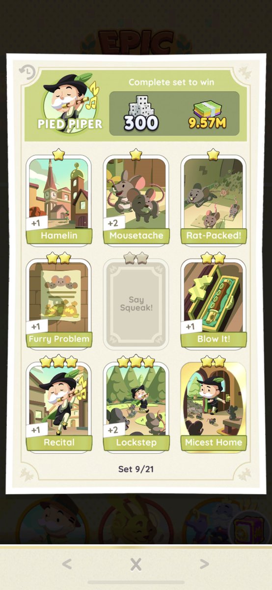 syhyck7's tweet image. looking for say squeak 😔anyone? #MonopolyGo #MonopolyGoTrade