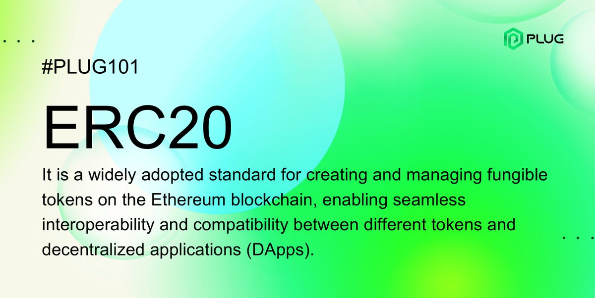 Plugchainclub's tweet photo. 🔥Excited to embark on a fresh journey with you all at #PlugChain101!

🚀This time, we're unraveling the power and potential of #ERC20, which is a widely adopted standard on Ethereum. https://t.co/WwyMYX0Y2r